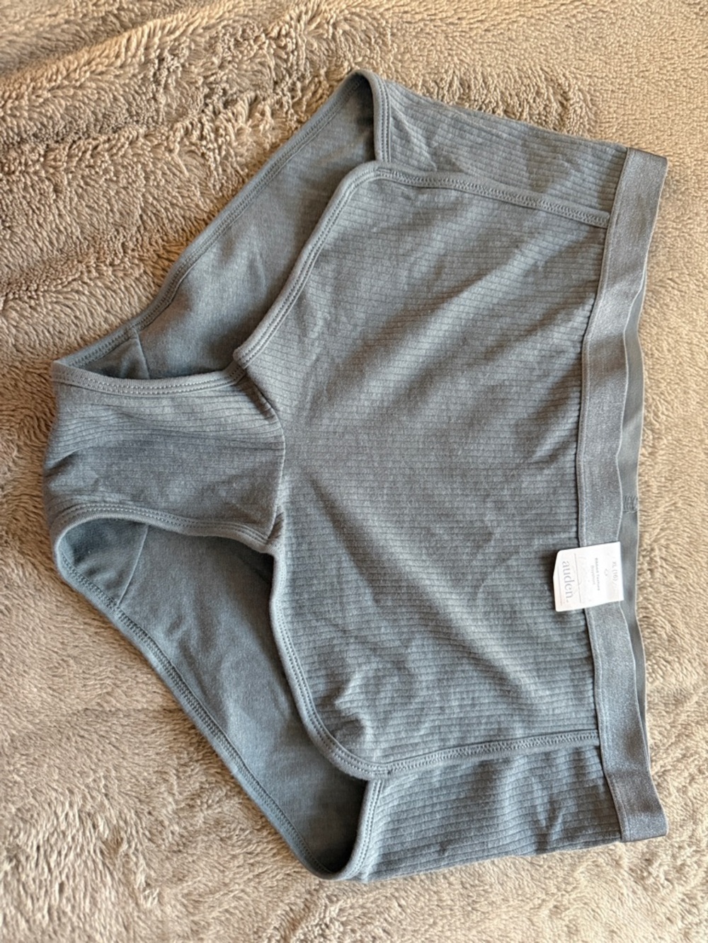 Auden Ribbed Texture High-Waist Boyshort - Gray